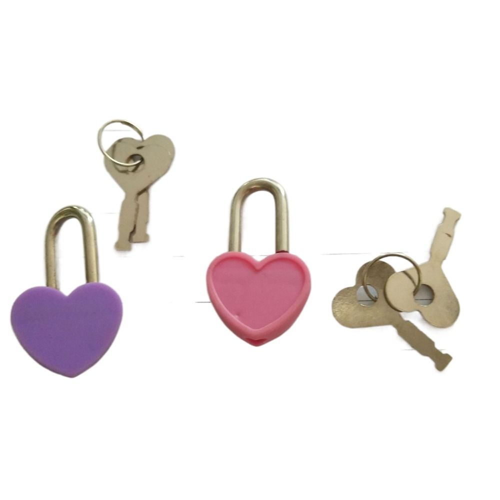10pcs Vintage Plastic Mini Padlock Romantic Diary Padlocks Heart Shape Padlock  Luggage Box
