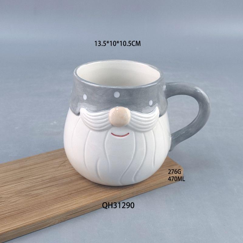 

Creative Christmas Atmosphere Ceramic Gold-plated Santa Claus Cup Christmas Cup Ceramic Crafts 401-500ml