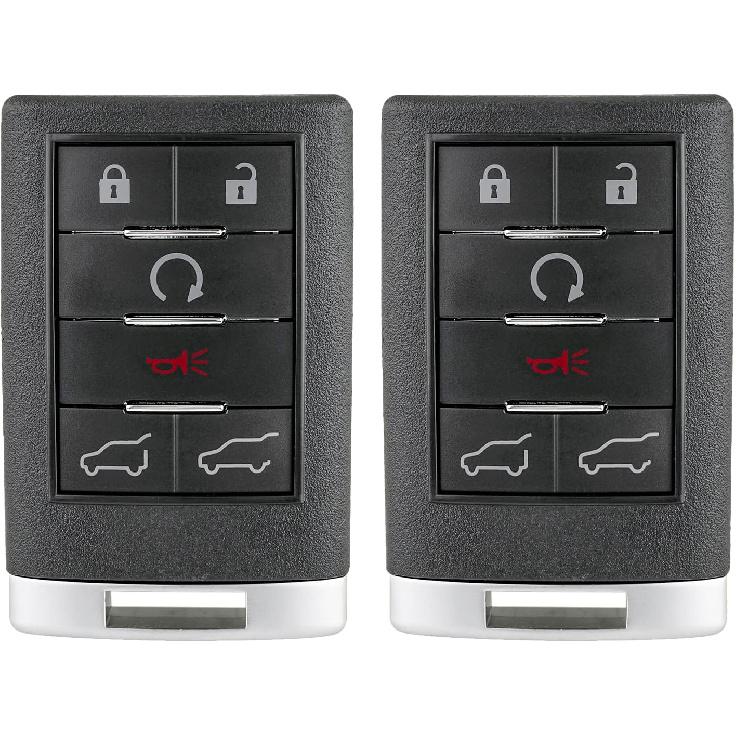 Key Fob Remote Replacement Fits For 2007-2014 Cadillac Escalade ESV EXT OUC6000066 (Pack Of 2)