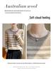 Women's Striped Crew Neck Wool Sweater - Autumn/Winter Loose-Fit Cashmere Knit
