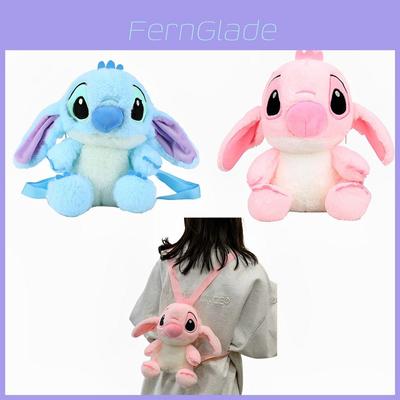 Cute Stitch And Angel Plush Backpack Kindergarten Nursery Boys Girls School Bag