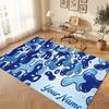 Neon Colorful Theme Crystal Velvet Floor Rug Personalized Custom Name Text Warm Carpet Home Decoration