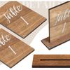 Chunful 20 Pcs Wedding Wooden Table Numbers with Wooden Base Rustic Wedding Centerpieces for Tables Number Sign for Banquet Restaurant Party