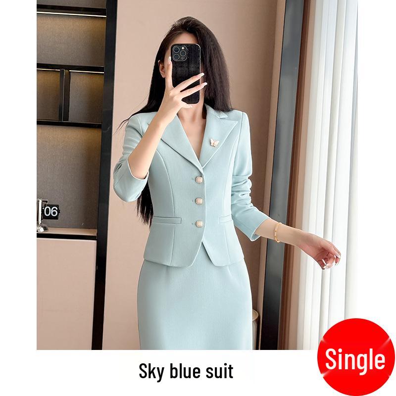 Women's Short Suit Jacket and Skirt Set - Professional Office Wear for Spring/Autumn 2025