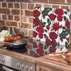 Glass Protective Plate for Stove 60x52 Roses