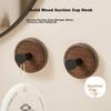 Bydoll Suction Cup Hook, No Drilling Required, Door-Back Coat Hooks, Heavy-Duty Bathroom Hooks, Traceless, Vintage-Style Walnut Wood Adhesive Hooks