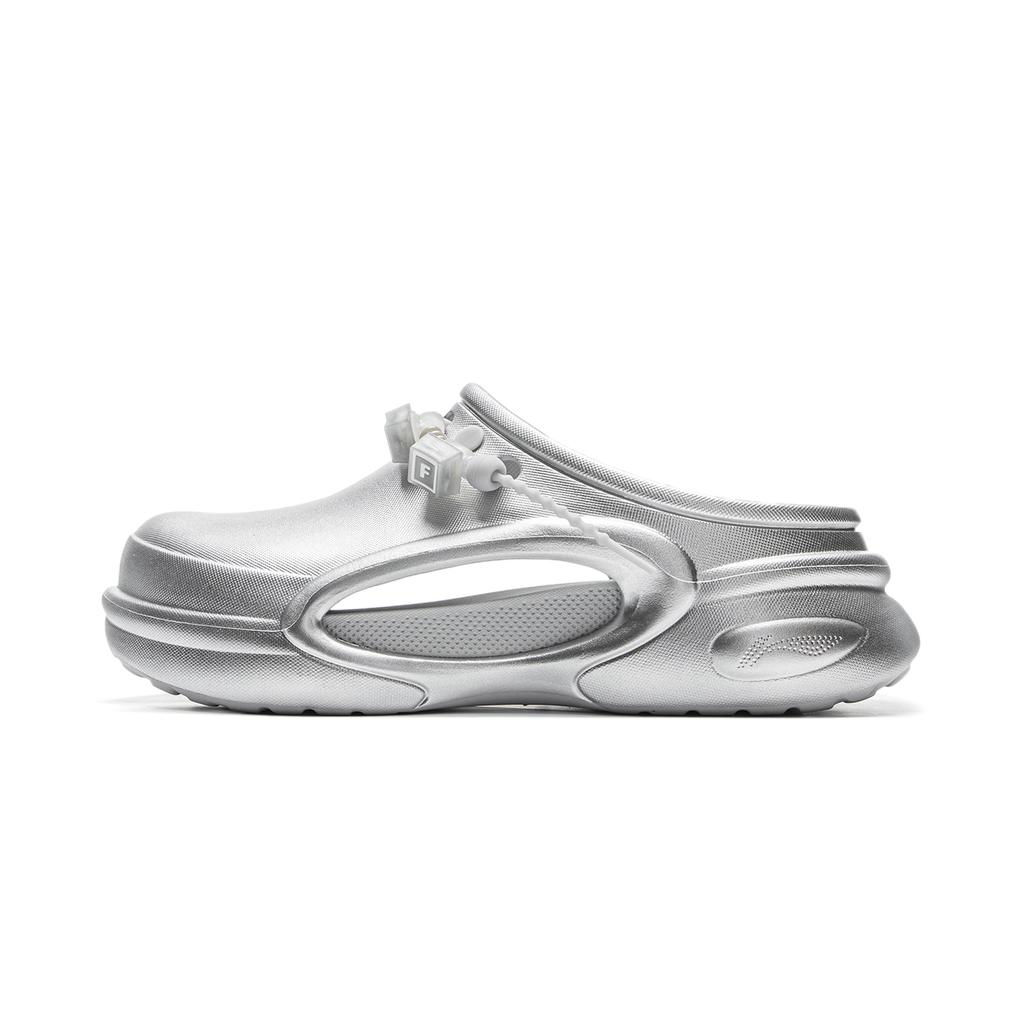 New LOL x LiNing Soft Abrasion Resistant Antibacterial Closed Toe Slippers Men's Silver AGAV001-6