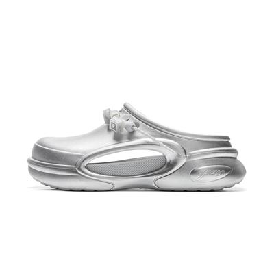 Li Ning League Of Legends X  Soft Comfortable Versatile Anti-Friction Antibacterial Closed-Toe Slippers Men Slippers Silver AGAV001-6
