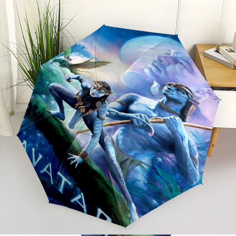 Avatar Print Automatic Open Close Umbrella, Portable Foldable Umbrella, for Outdoor Commute Camping Trip, Ideal Birthday Gift