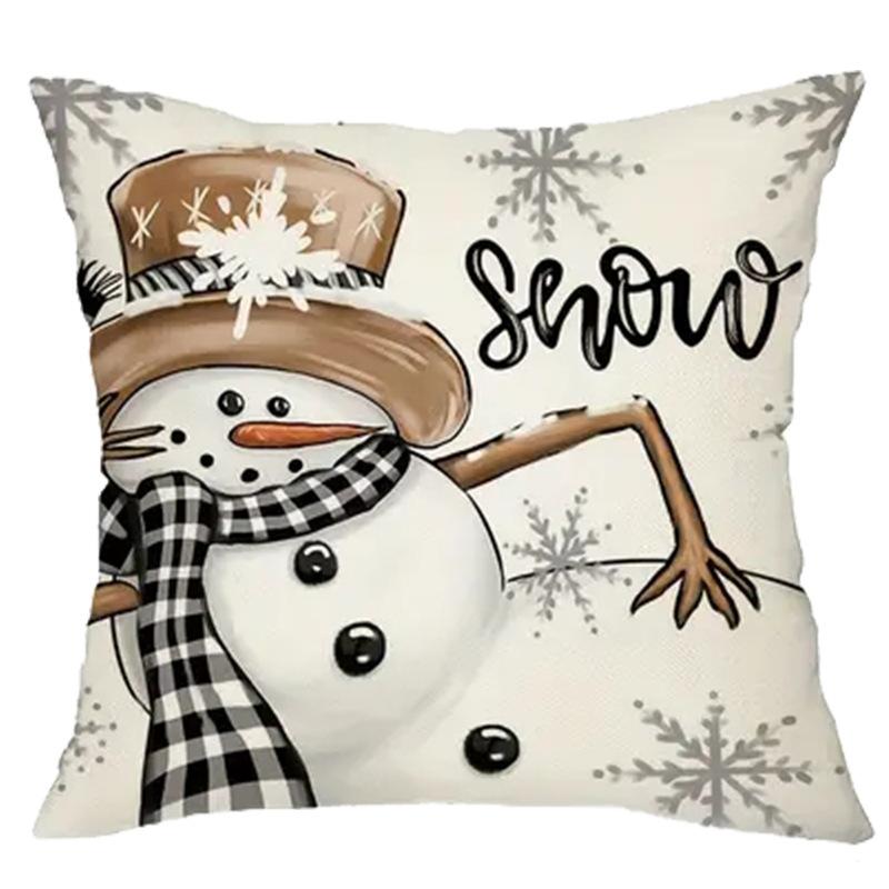 

Christmas Deer Pattern Pillowcase Festival Christmas Tree Day Home Nordic Decoration Living Room Sofa Pillow Bedroom Snowman 45*45cm