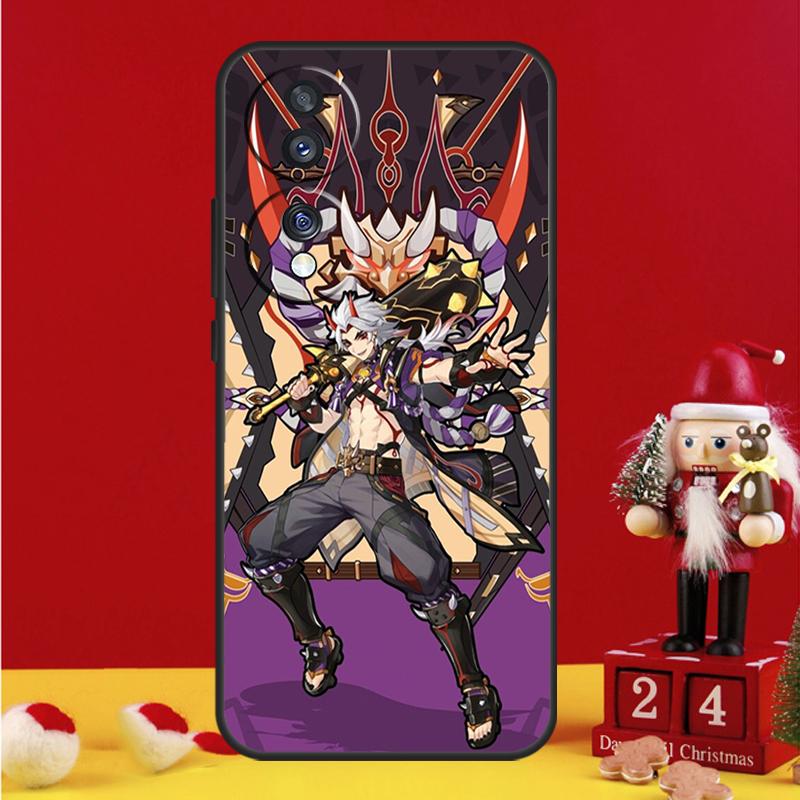 Genshin Impact Arataki Itto Case For Honor Magic 5 6 7 8 Pro Honor 200 400 50 70 90 Lite X8b X8c X9a X9b X9c Win RT Cover
