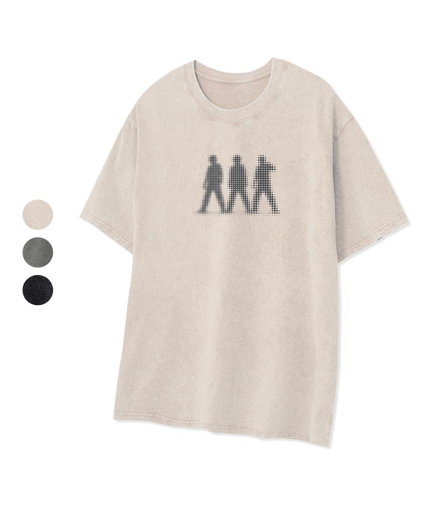 STANDARDERROR 87-Stan335 Y2K Trinity Glitch Pigment Short Sleeve T-Shirt (3 Colors)