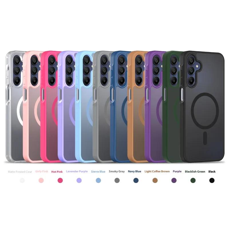 Funda Magnética Mate Translúcida de PC a Prueba de Golpes para Samsung A56 A36 A26 A16 A06 A55 A35 A25 A15 para Cubierta de Carga Inalámbrica Magsafe