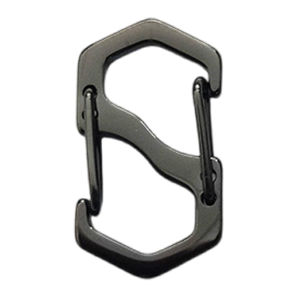 S Type Carabiner Keyrings Mountaineering Climbing Stainless Quick Hanging Safety Carabiner Clip Outdoor Key Holder Clip