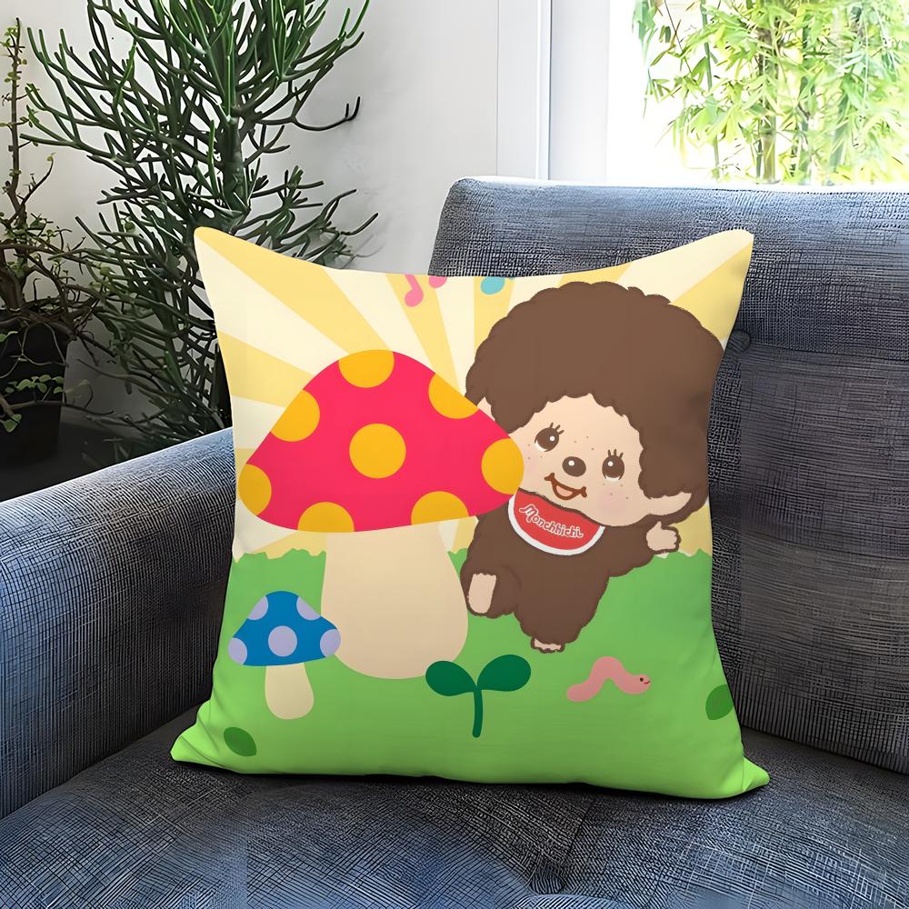 POPULAR M-MMonchhichii Cushion Cover Comfortable Reversible Pillow Cover Ideal for Car Sofa Bedroom & Beyond