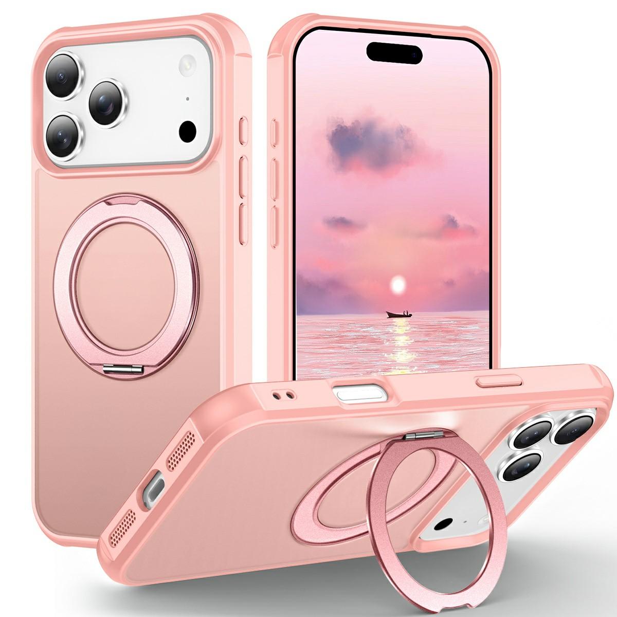 

Чехол для iPhone 17 Pro Max с магнитной подставкой, ударопрочный гибридный чехол из ТПУ + ПК A