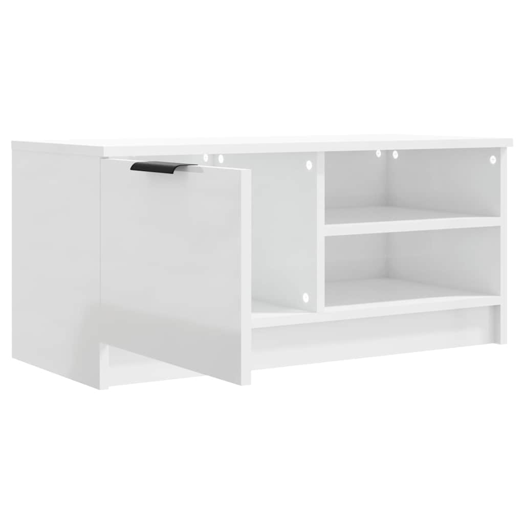vidaXL TV-Schrank Hochglanz-Weiß 80x35x36,5 cm Holzwerkstoff