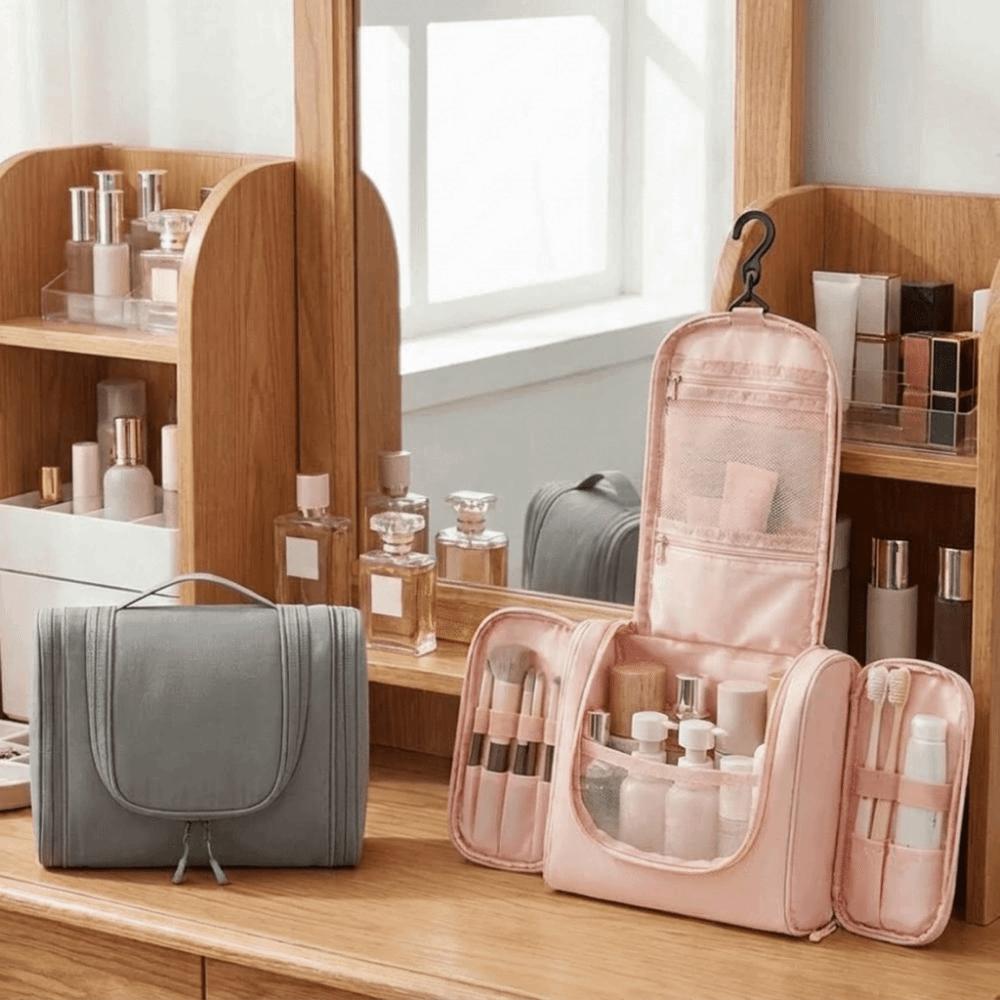 Nylon Hanging Toiletry Bag Three Zipper Make Up Bags Fashion Cosmetic Bag for Home