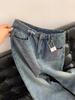 2025 Winter Retro Wide-Leg Plus Velvet Jeans for Women: Slimming, Loose Fit for Chubby Pear-Shaped Figures