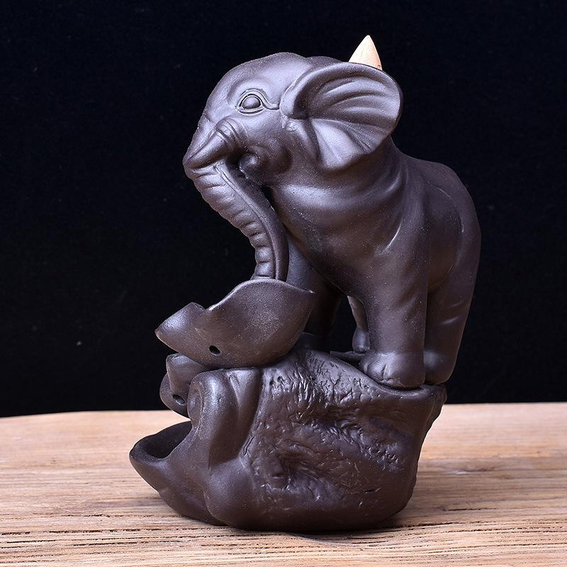 Incense Burner Home Decoration Elephant Ceramic Purple Sand Incense Burner