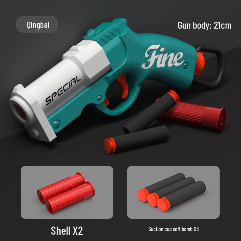 Mini Goblin Soft Bullet Shotgun Toy - Shell-Ejecting Hand Cannon for Boys, PUBG Style