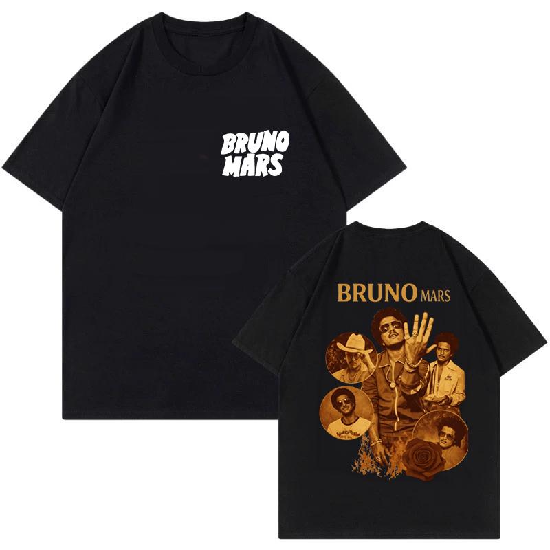 2026 Hot Sale Men Women Fashion Short Sleeve Tshirt Graphic Print T-shirt Vintage Bruno Mars The Romantic Tour 2026 T Shirt Streetwear Clothes Top