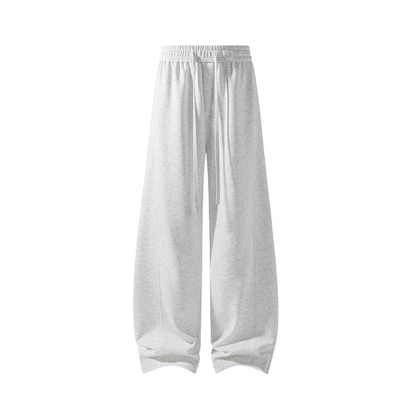 Loose diagonal cut deconstruction sweatpants men's sports trousers high street autumn new retro casual wide-leg scimitar American cotton