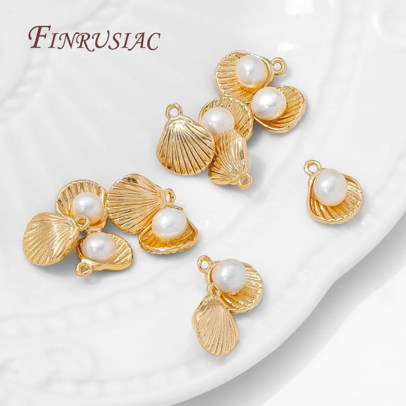 18K Gold Plated Shell Charms For Jewelry Making Supplies,Fashion Pendants For Earrings,Handmade DIY Accessories