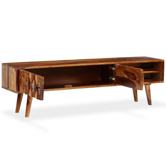 VidaXL Meuble TV Bois Massif de Sesham Meuble de Salon Buffet Bas Maison 244683