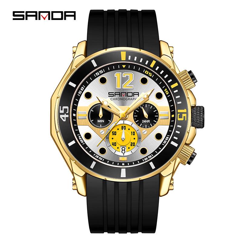 SANDA New Quartz Men s Outdoor Waterproof Watch with Calendar
