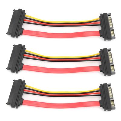 3 Stück SATA 29P Buchse auf SATA 22P Stecker Kunststoff Festplatten-Datenkabel für den Heimgebrauch und unterwegs