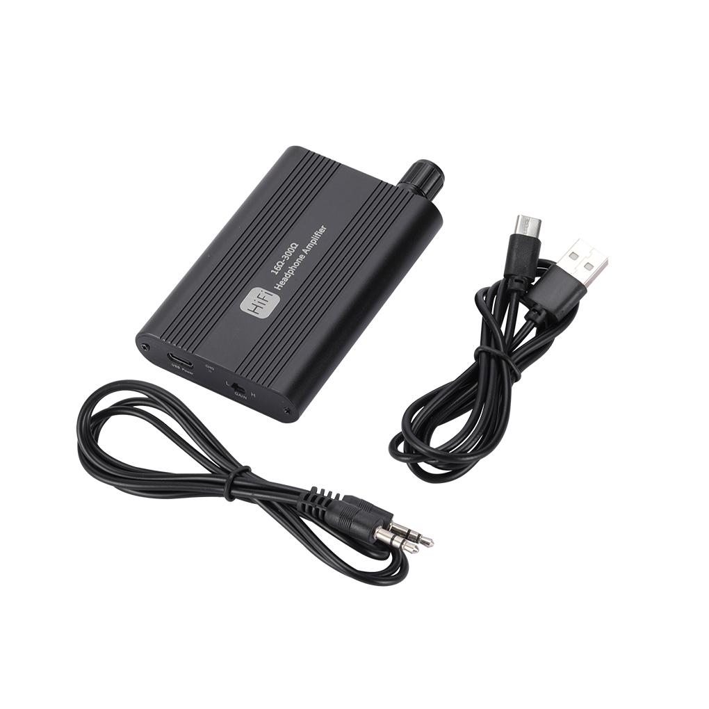 

BGGQGG 16-300 ohm Universal HiFi Headphone Earphone Amplifier 3.5mm Jack Aux Portable Adjustable Audio Amp for Phone MusicPlayer чёрный