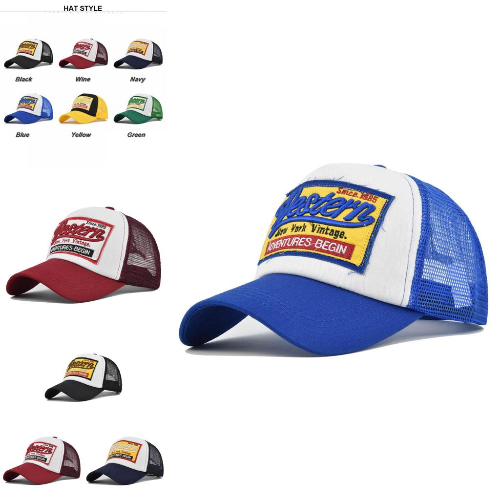 Vintage Western Embroidered Baseball Cap Cartoon Duck Tongue Cap Sun Hat