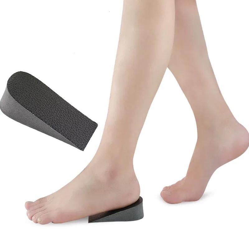 1 Pair New Hard PU Leather Height Increase Insole Sneakers Heel Insert Heighten Half Insoles 1-3cm Shoe Pads Insoles for Unisex