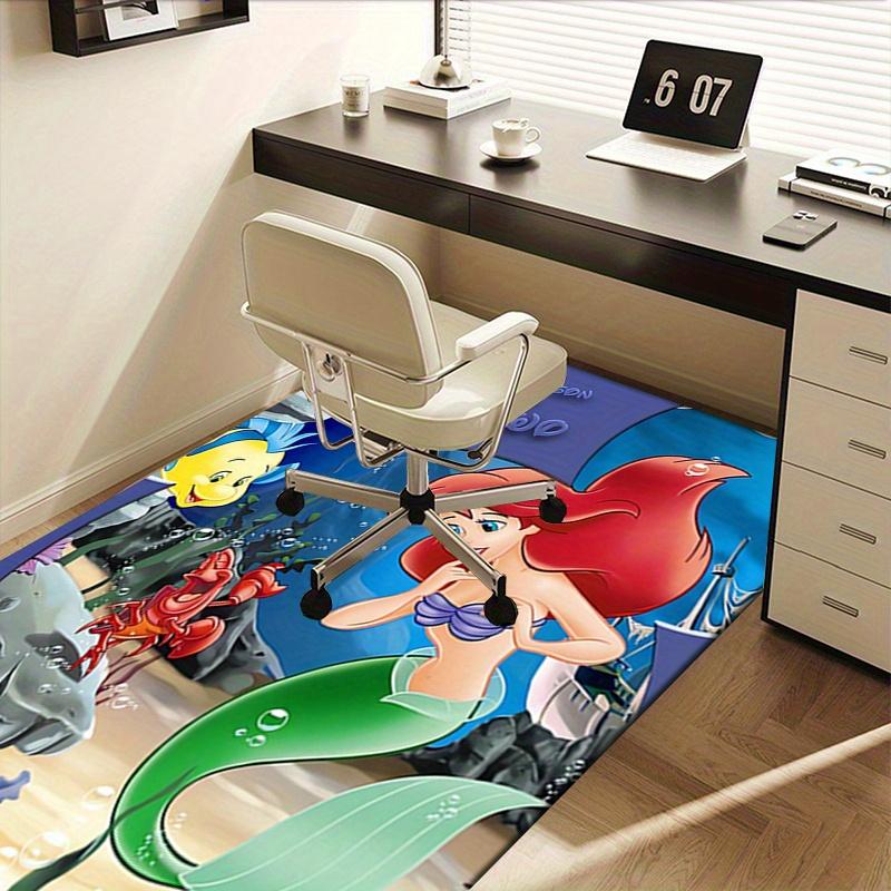 Office Rug Mermaid, Underwater theme 3D Printed Anti-Slip Rug-Machine Washable for Living Room