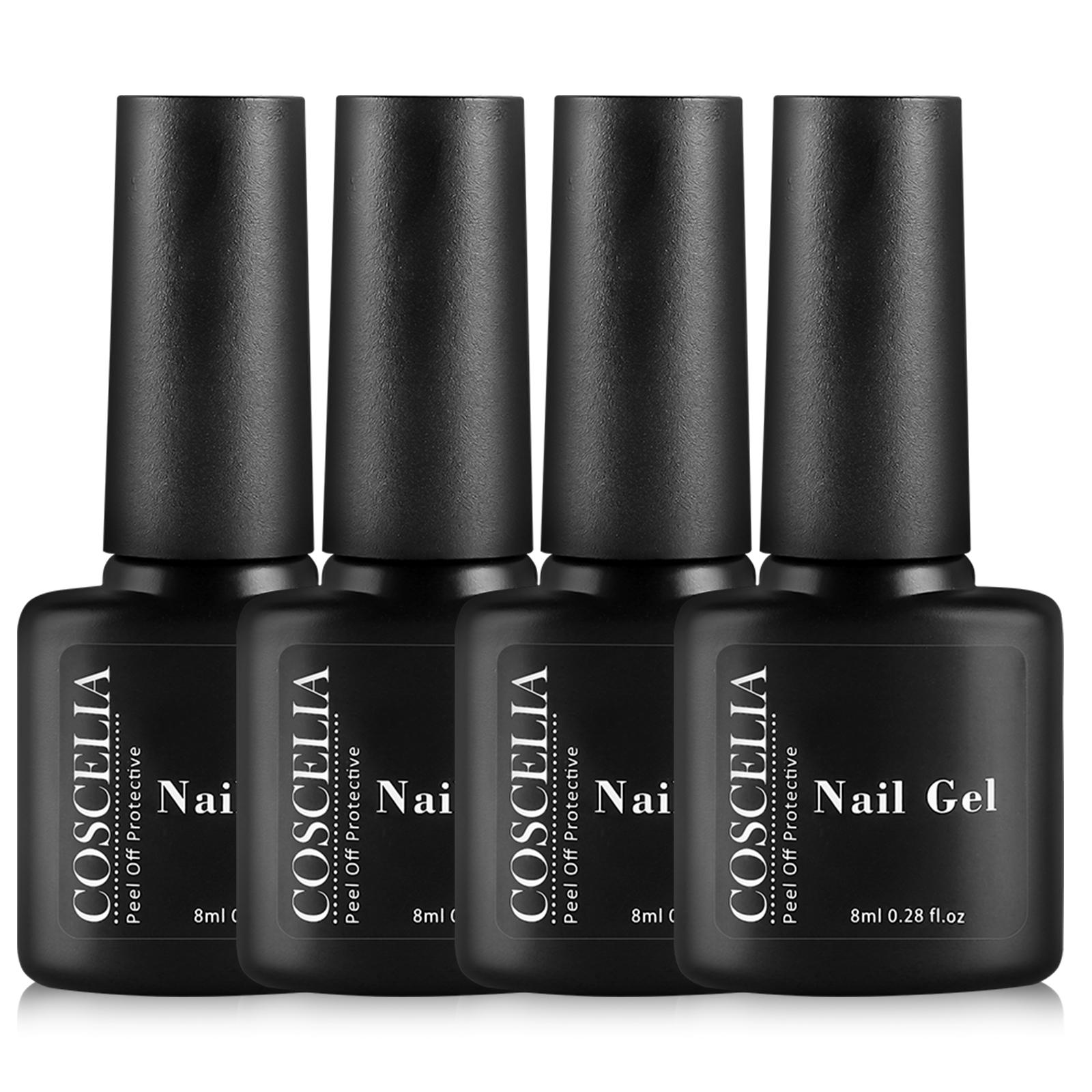 

COSCELIA Anti-Freeze Peel Off Gel 4 шт. Набор для нанесения геля для защиты лака для ногтей Инструменты для ногтей для дизайна ногтей Инструменты для росписи ногтей