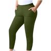 Plus Size Women Casual Elastic Waist Yoga Pants Long Leggings Stretchable Trousers Comfortable Fit Activewear Bottoms