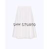 Spring New Women's Clothing French Style Elegance Cotton Mid-Waist Minimalist Gentle Elegant Long Skirt 2521290