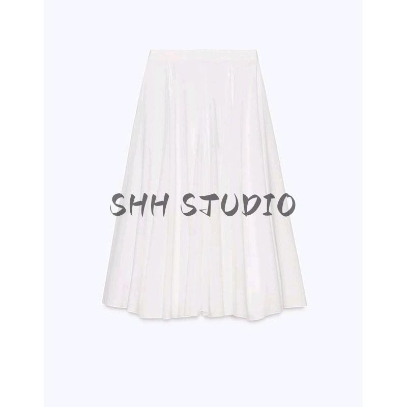 Spring New Women's Clothing French Style Elegance Cotton Mid-Waist Minimalist Gentle Elegant Long Skirt 2521290