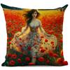 Gustav Klimt Art Theme Decorative Cushion Cover Classic Retro Style Beautiful Women Print Square Durable Linen Throw Pillow Case