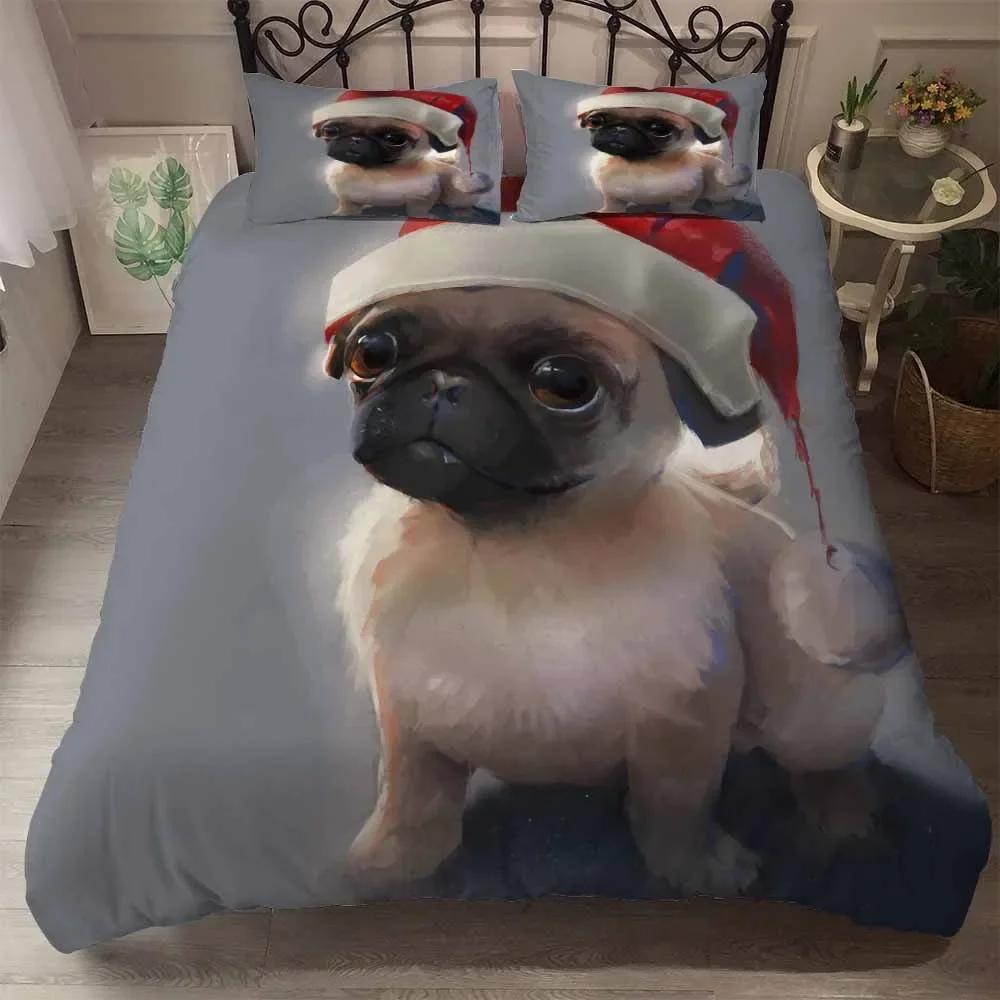 

10% High Quality Beding Set Quen Sized Dimensions Bed Covers Mery Christmas Soft Duvet Cover Sets Adorable Lovely Carton Bedclothes Hapy New Year F96 135*200cm Eu-Single