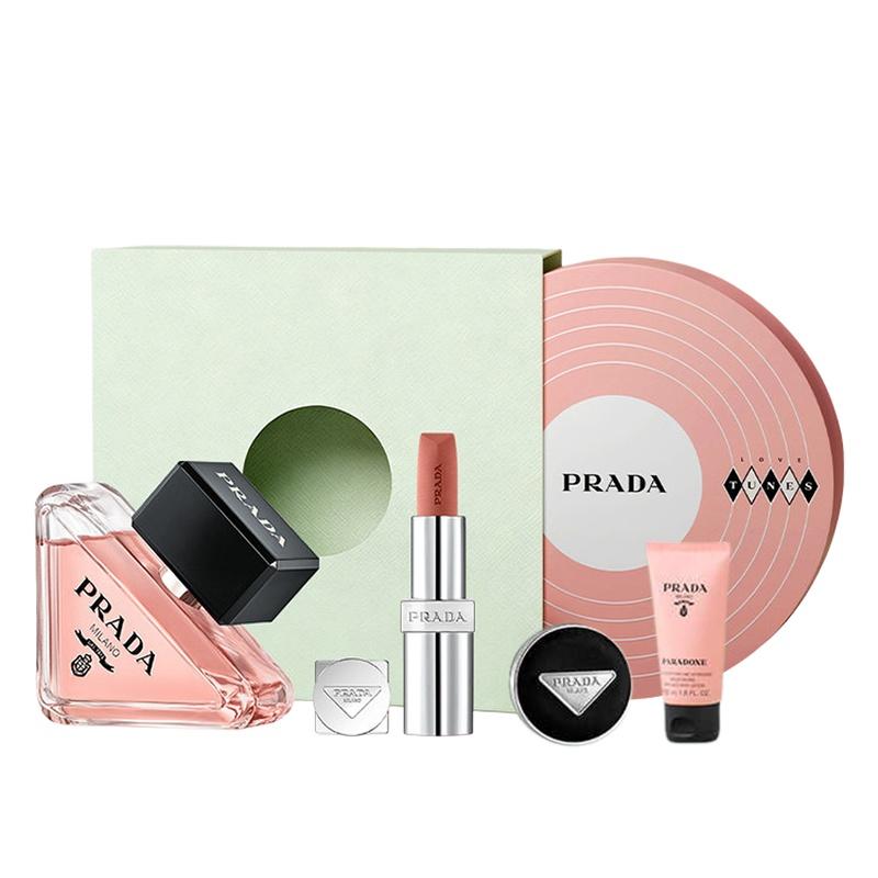 Набор Prada Парфюм My Unpredictable Light Помада Матовая Помада Подарочная Коробка Парфюм 50мл+#101 Нюд Браун+Мини Кушон#LN10+Увлажняющий Лосьон 50мл