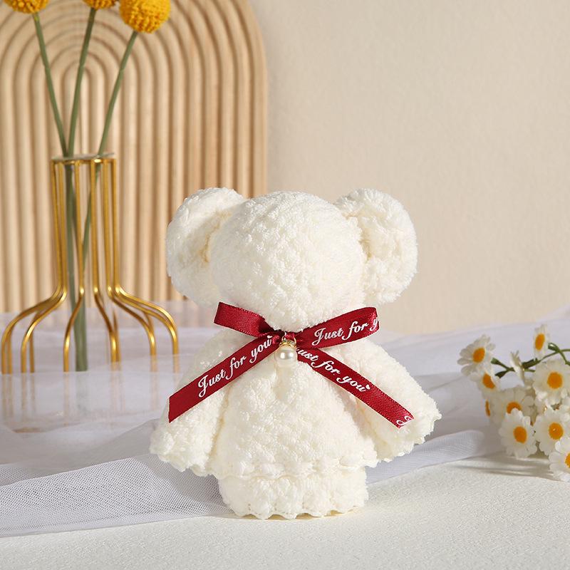 30x30 Coral Fleece Little Bear Towel - Wedding Gift Box, Favours & Cake Decorations