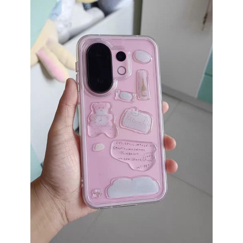 3D Jelly Korean Bear Clock Stickers - New INS Cute Glue Decals for Computer Phone Case DIY Decor