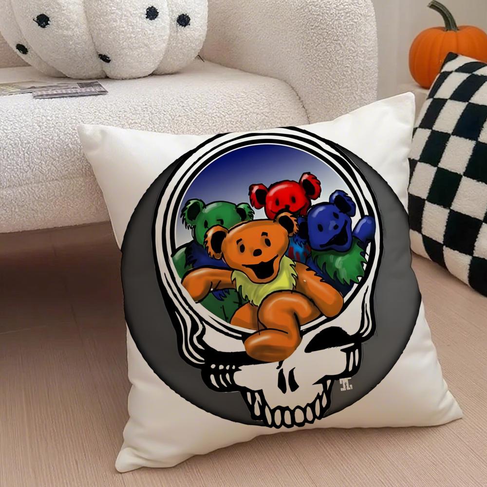 Band Psychedelic GGrateful Dead Cushion Cover Throw Pillow Cover Hidden Button Durable Polyester Chair Cushion