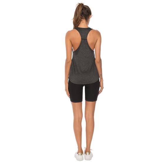 Workout Tank Solid Color Sweat-absorbing Breathable Relaxed-Fit Sleeveless Fitness Polyester Women Athletic Yoga Top Fitness Vest for Girl