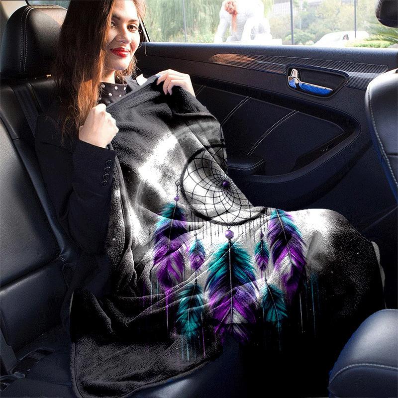 1pc Dream Catcher Printing Lightweight Flannel Blanket, Comfortable and Warm Blanket, for Camping Sofa Bed and Couch Office, in All Seasons