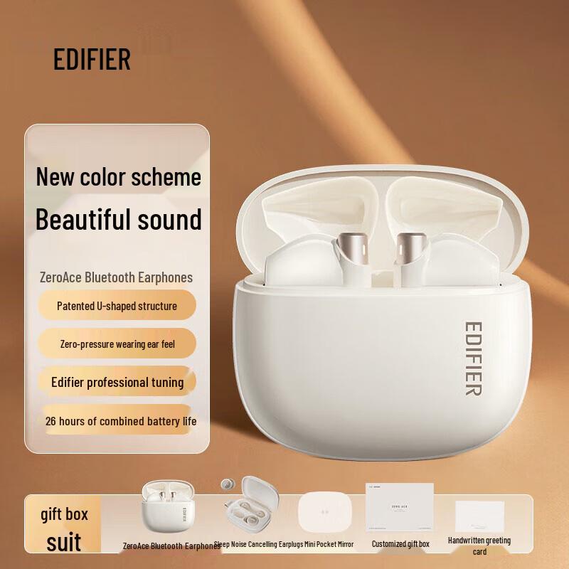 Edifier Zero Ace True Wireless Bluetooth Earbuds + Noise-Cancelling Sleep Earplugs Gift Set