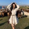French White Long-sleeved Dress Children's Summer New Xinjiang Travel Vacation Style Wear Short Skirt Early Autumn