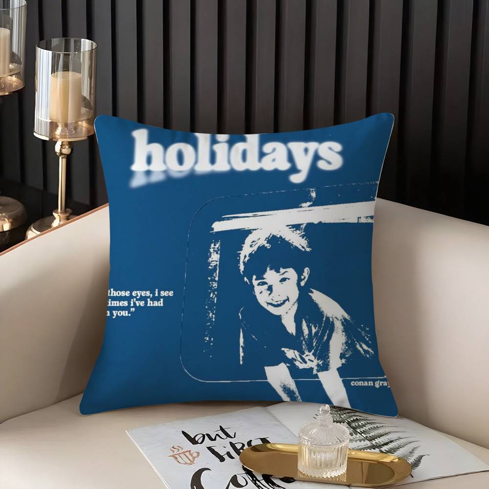 Conan Gray Holidays Pillow Case Home Dorm Chair Back Short Plush Double-Sided Printing Office Nap Time Cushion Cover